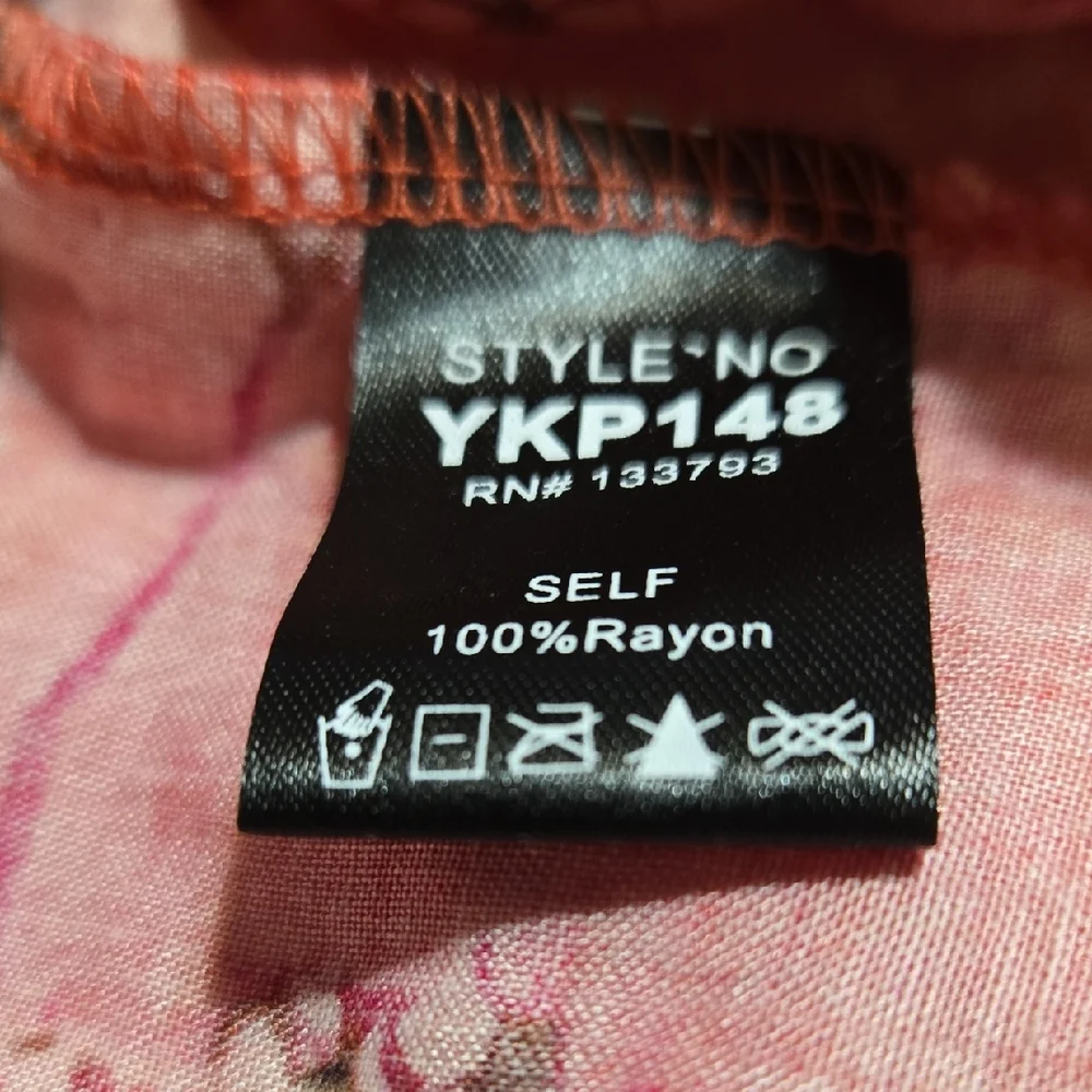 B55 NWT POL Vibrant Coral Patchwork Printed Relaxed Fit Joggers Tie Sm Md Lg - Picture 10 of 11
